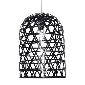 Bambusowa lampa wisząca Celebes czarna 42cm